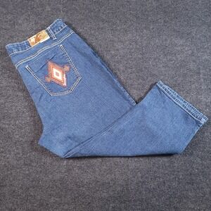 Rocawear Women's‎ Blue Denim Embroidered Capri Jeans Size 22